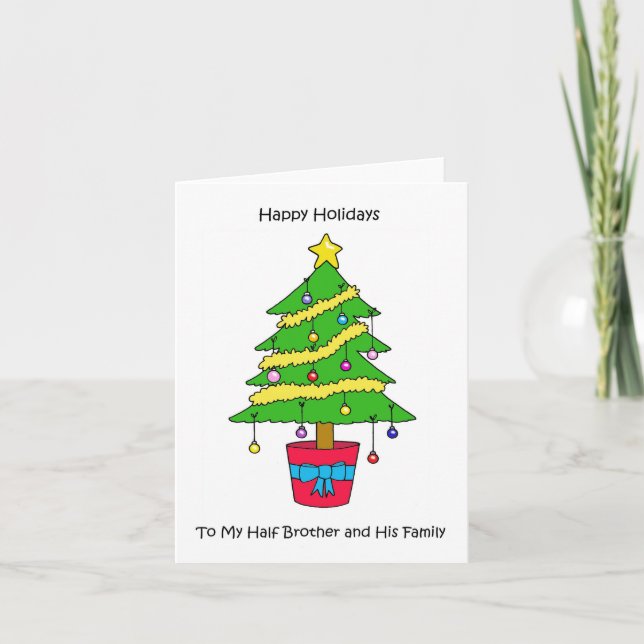 Tarjeta Felices vacaciones, medio hermano y su familia (Anverso)