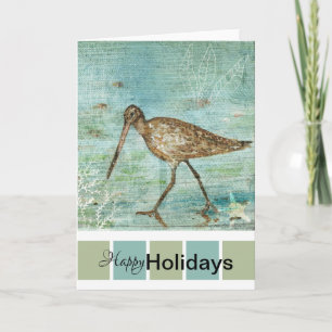 Tarjeta Felices vacaciones Shore Bird Art