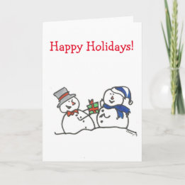 Tarjeta Felices vacaciones Snowman