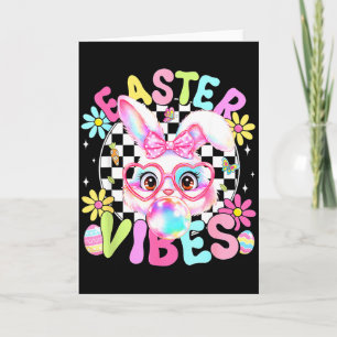 Tarjeta Felices Vibraciones de Pascua Conejito Conejito Ch
