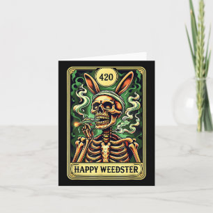 Tarjeta Felices Weedster Pascua Skeleton Fumar Weed Tarot