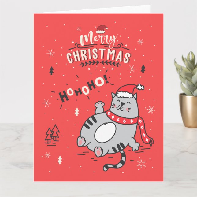 Tarjeta Felices y divertidas felicitaciones a los gatos Na (Planta pequeña)