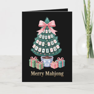 Tarjeta Felicidad Mahjong Árbol de Navidad Tejas Regalos L