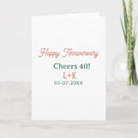 Felicidades 40 feliz aniversario naranja verde nom