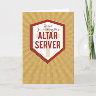 Tarjeta Felicidades a la Bisnieta Servidora del Altar