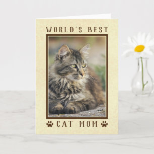 Tarjeta Felicidades a la Mejor Mamá de Gatos del Mundo Fot