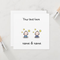 Felicidades a los bebés gemelos, con nombres, geme
