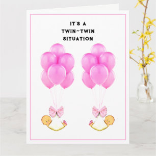 Tarjeta Felicidades a los gemelos bebé