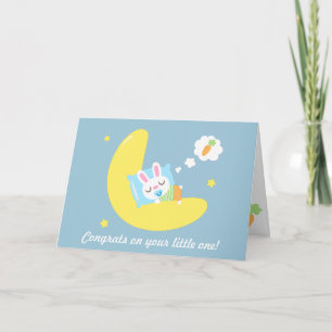 Tarjeta Felicidades a los nuevos padres Conejo bebé en el 