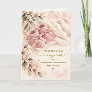 Tarjeta Felicidades a los padres por la bebé