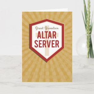 Tarjeta Felicidades al servidor del altar bisnieto