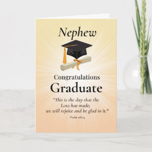 Tarjeta Felicidades al sobrino graduado religioso cristian