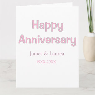 Tarjeta Felicidades aniversario boda nombre fecha año rosa