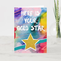 Felicidades Aquí está tu estrella dorada colorida
