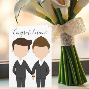 Tarjeta Felicidades Boda Gay Dos Hombres