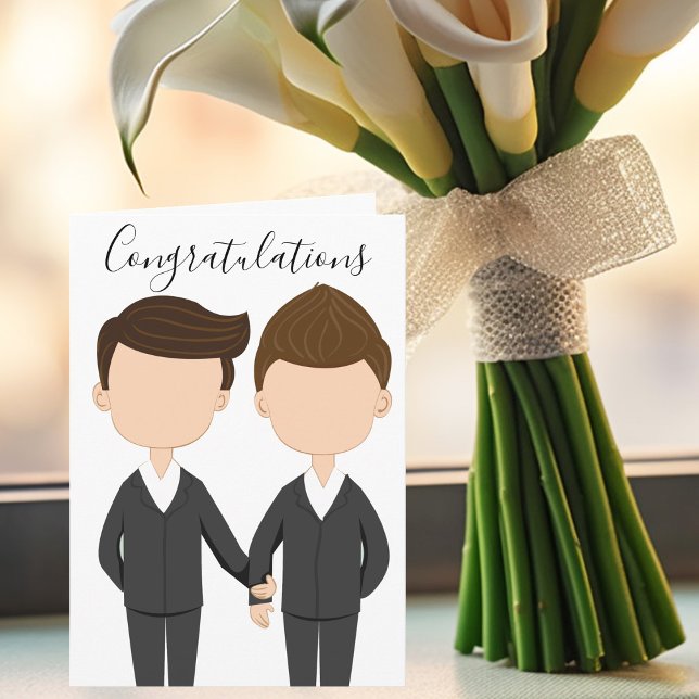 Tarjeta Felicidades Boda Gay Dos Hombres (Subido por el creador)