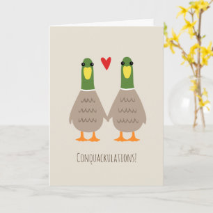 Tarjeta Felicidades Bodas Patos de Amor Enhorabuena Novios