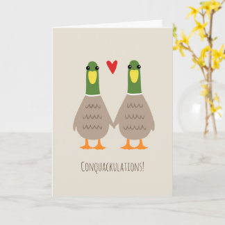 Tarjeta Felicidades Bodas Patos de Amor Enhorabuena Novios