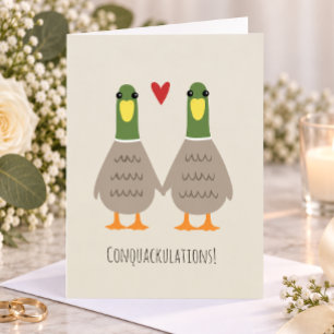 Tarjeta Felicidades Bodas Patos de Amor Enhorabuena Novios