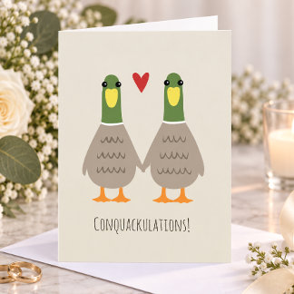 Tarjeta Felicidades Bodas Patos de Amor Enhorabuena Novios