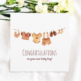 Tarjeta Felicidades Boho Baby Clothes