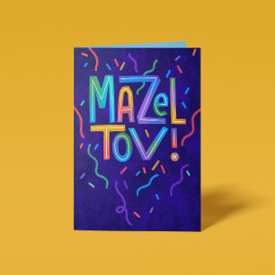 Tarjeta Felicidades Bright Streamers Mazel Tov