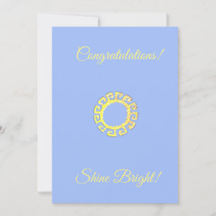 Tarjeta Felicidades Brilla con fuerza en Azul Claro