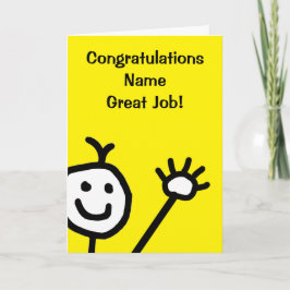 Tarjeta Felicidades Cara Pequeña Sonriente Amarilla Linda