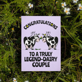 Tarjeta Felicidades Compromiso Boda Divertido Cartoon Vaca