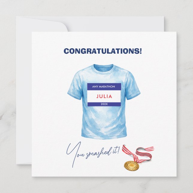 Tarjeta Felicidades corredor de maratón  (Anverso)