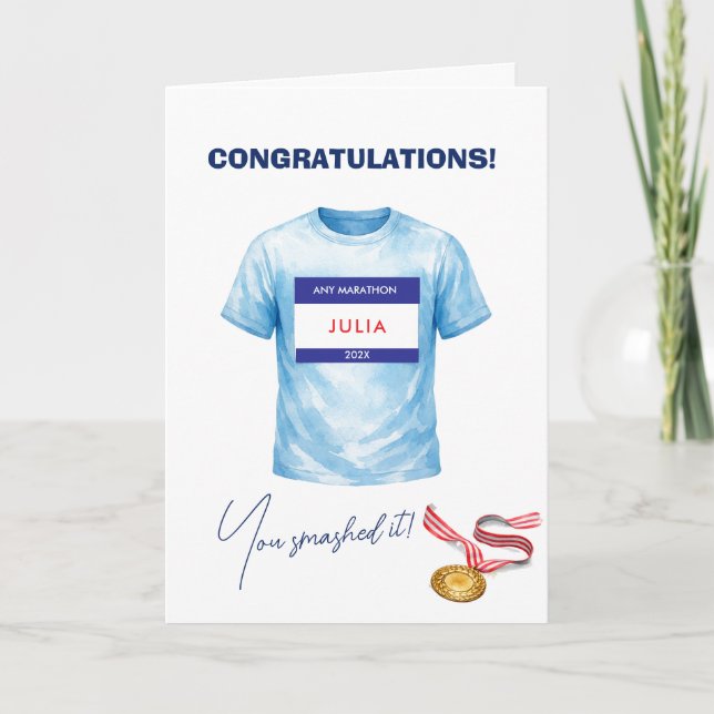 Tarjeta Felicidades Corredor de Maratón (Anverso)