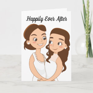 Tarjeta Felicidades de Boda Lesbiana Feliz Para Siempre