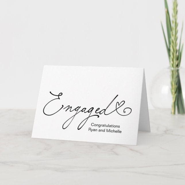 Tarjeta Felicidades de Compromiso Novia Novio Comprometido (Anverso)