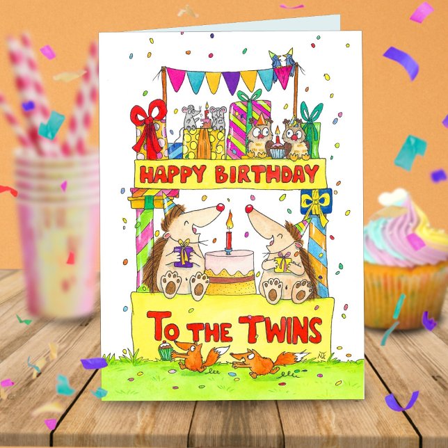 Tarjeta Felicidades de cumpleaños a los gemelos (Subido por el creador)