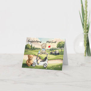 Tarjeta Felicidades de Golf para Bebé Golfista Es Niño
