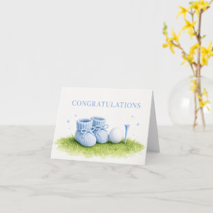 Tarjeta Felicidades de Golf para el Bebé Golfista Es Niño
