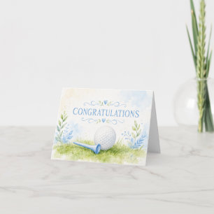 Tarjeta Felicidades de Golf para el Bebé Golfista Es Niño