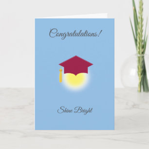 Tarjeta Felicidades de graduación en azul claro
