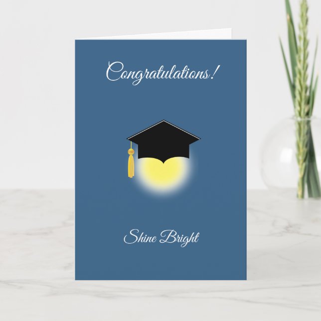 Tarjeta Felicidades de graduación por el premio azul (Anverso)