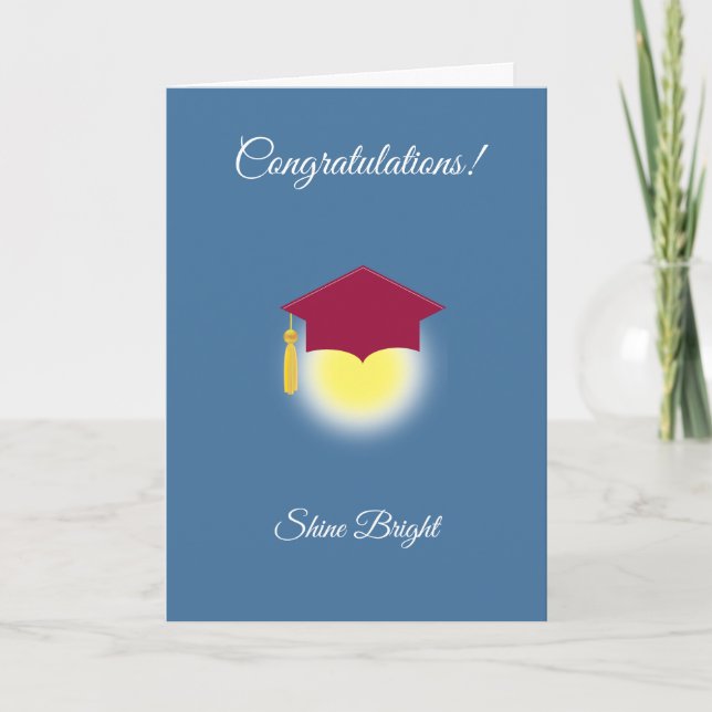 Tarjeta Felicidades de graduación por el premio azul (Anverso)