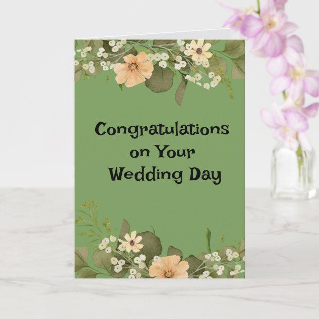 Tarjeta Felicidades en tu día de boda (Orquídea)