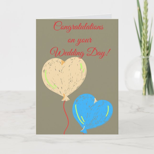 Tarjeta Felicidades en tu día de boda (Anverso)