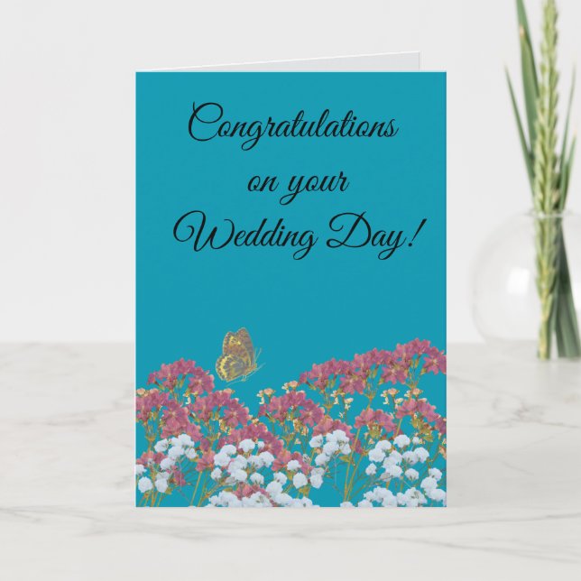 Tarjeta Felicidades en tu día de boda (Anverso)