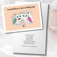 Felicidades En Tu Día De Boda Búhos Lindos