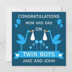 Tarjeta Felicidades Entrega de Gemelos Niño