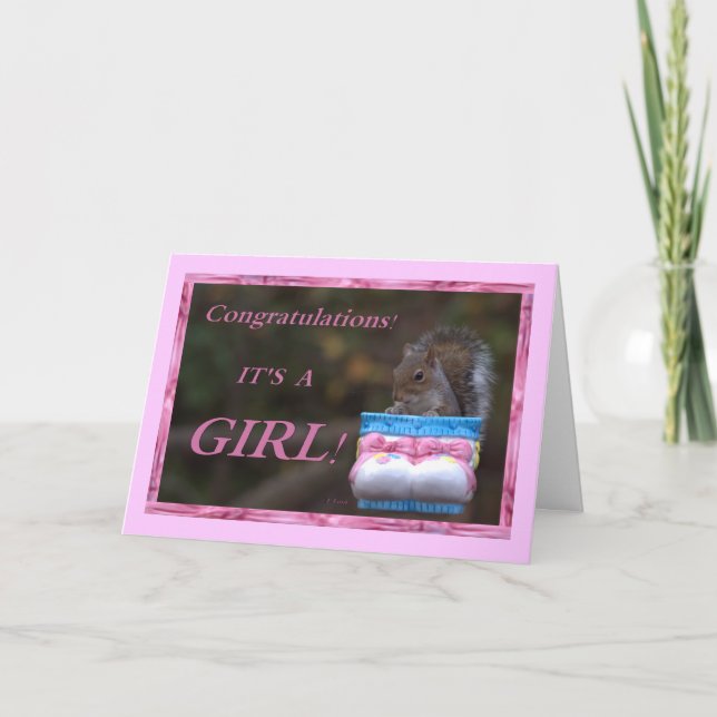 Tarjeta Felicidades... ¡Es un Chica! (Anverso)