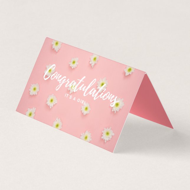 Tarjeta Felicidades, es un chica. (Anverso)