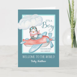 Tarjeta Felicidades Es un Niño Nieto Nombre Personalizado
