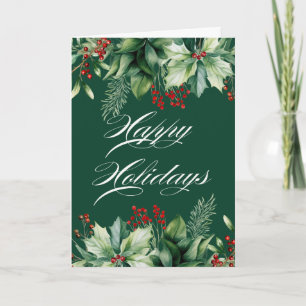 Tarjeta Felicidades Fiestas Invierno Verdor 