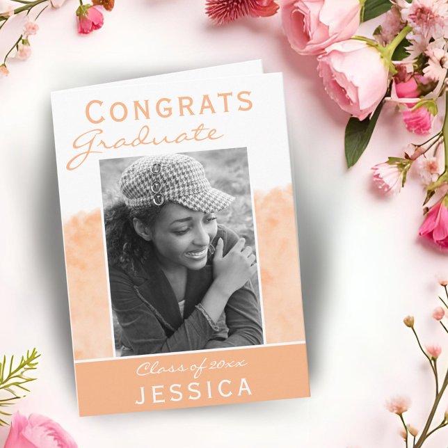 Tarjeta Felicidades Graduado Acuarela Foto Graduación (Subido por el creador)